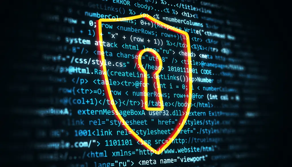 Lock icon with code background