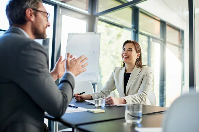 Business man meeting with a client